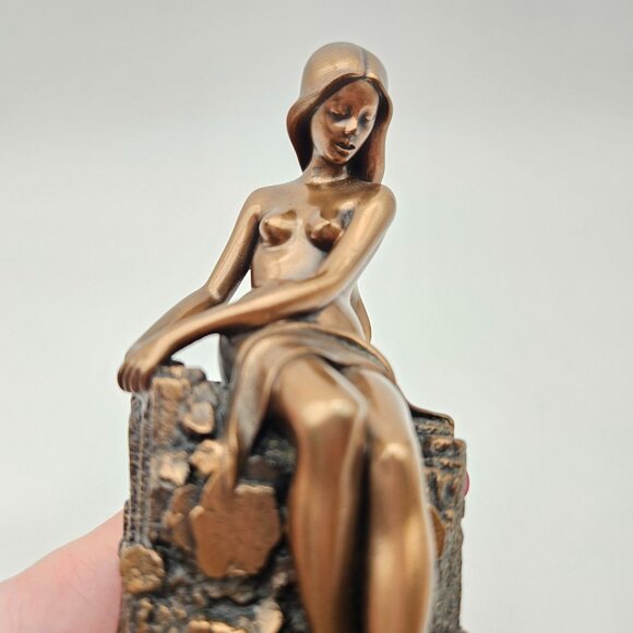 Vintage 1977 Giovanni Schoeman Cold Cast Bronze Sculpture Wood Nymph - Picture 5 of 9